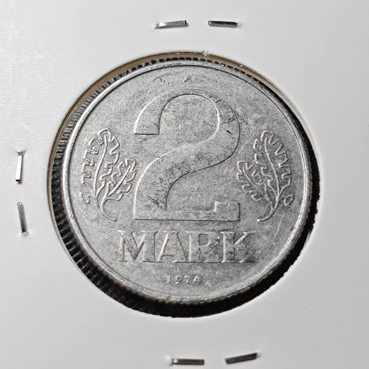 KK钱币收藏小铺 第382期  2月预留时间 周末发货 1974东德2马克 