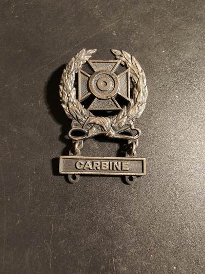 老王徽章第170期 - 美国陆军神射手证章    二战时期横针版    925银    卡宾枪勋条   10.8g 
