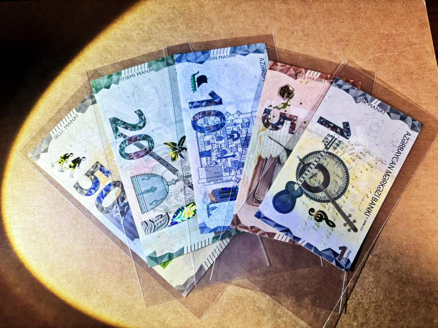 【Blue Auction】世界纸币精拍第764期——18级TOP拍卖/信誉/品质/专业/高效💫 【一组5张含无47】阿塞拜疆 1-50马纳特 全新UNC