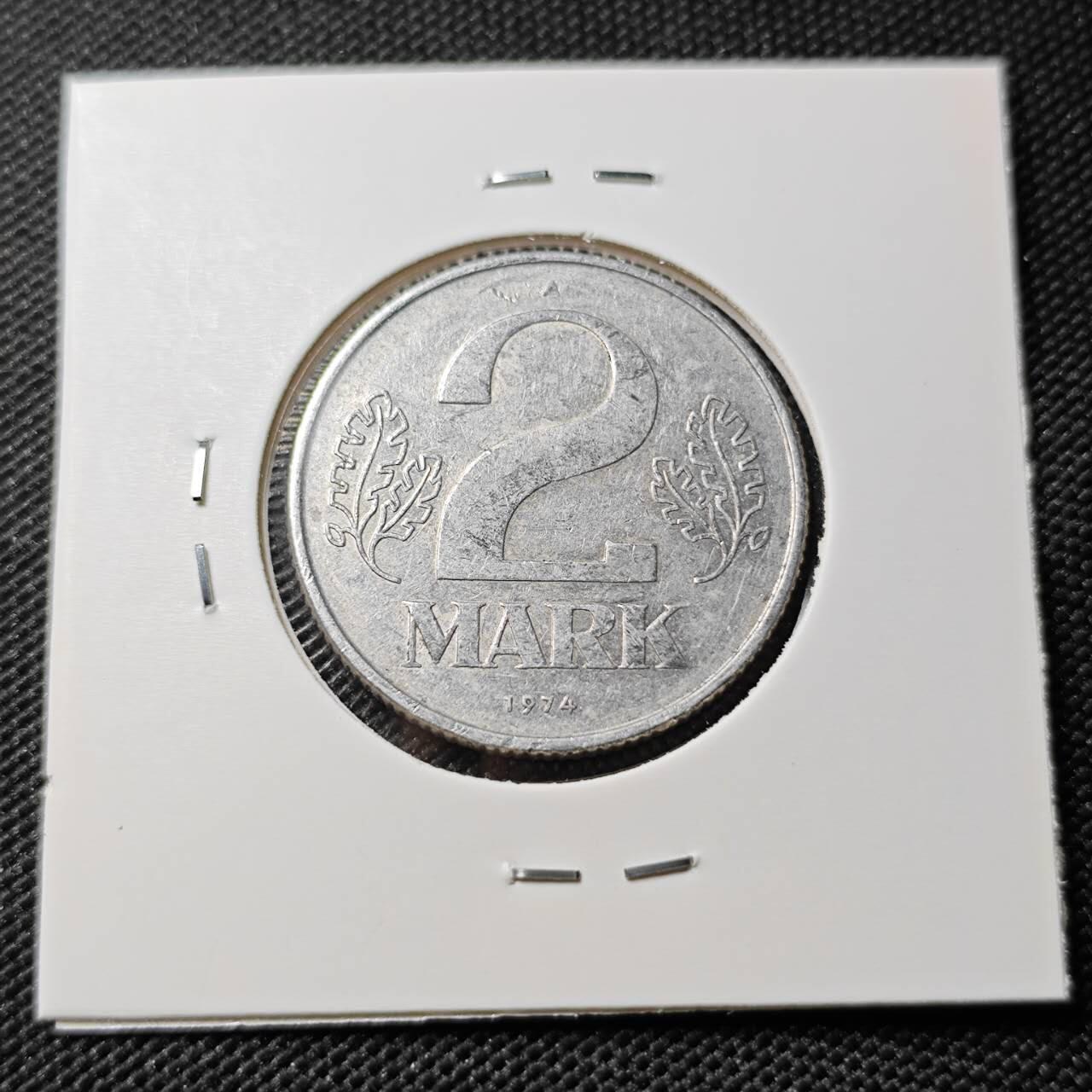 KK钱币收藏小铺 第382期  2月预留时间 周末发货 1974东德2马克 