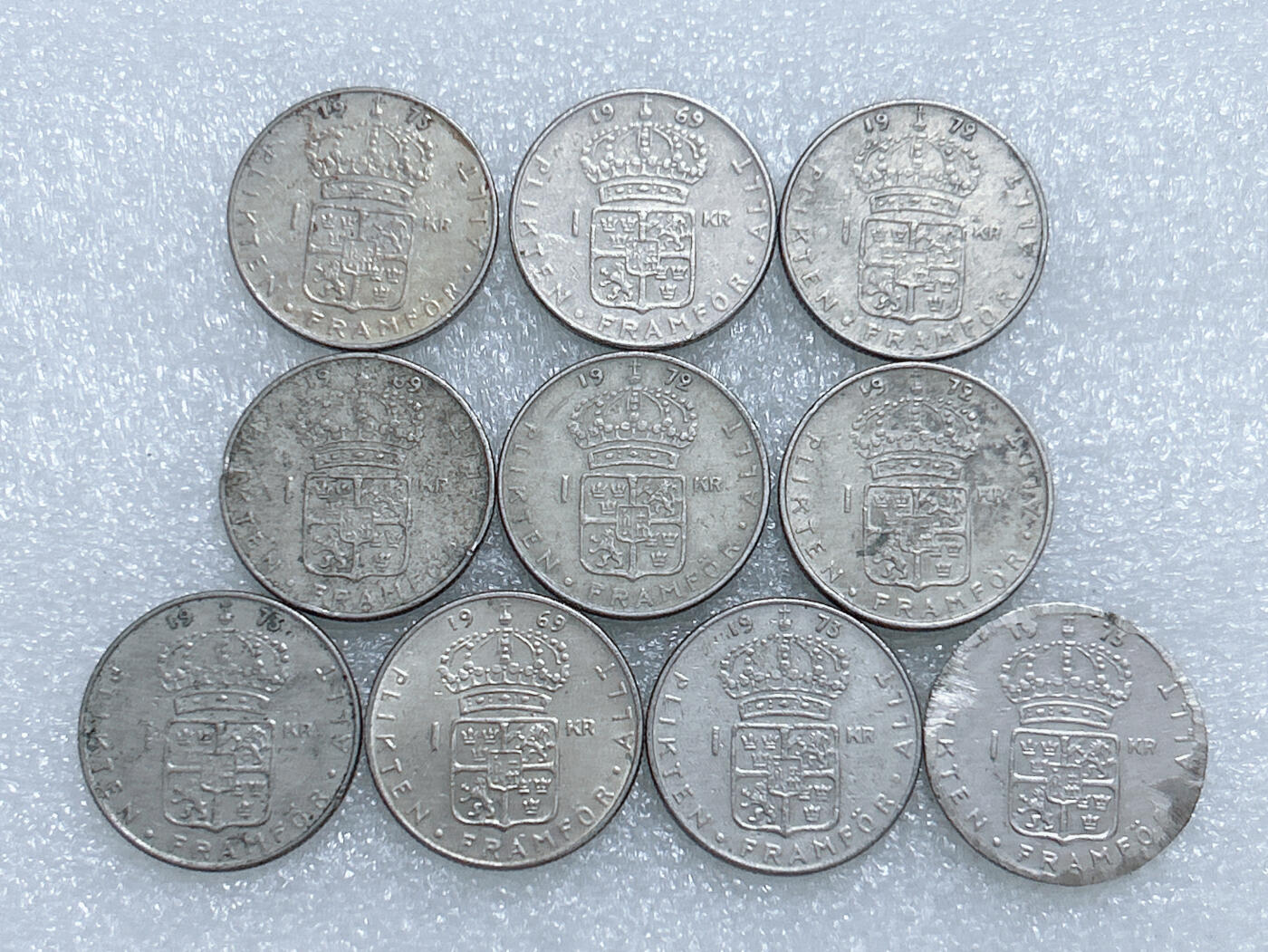 第一海外回流一元起拍收藏 散集专场  第277期 瑞典1克朗硬币 10枚