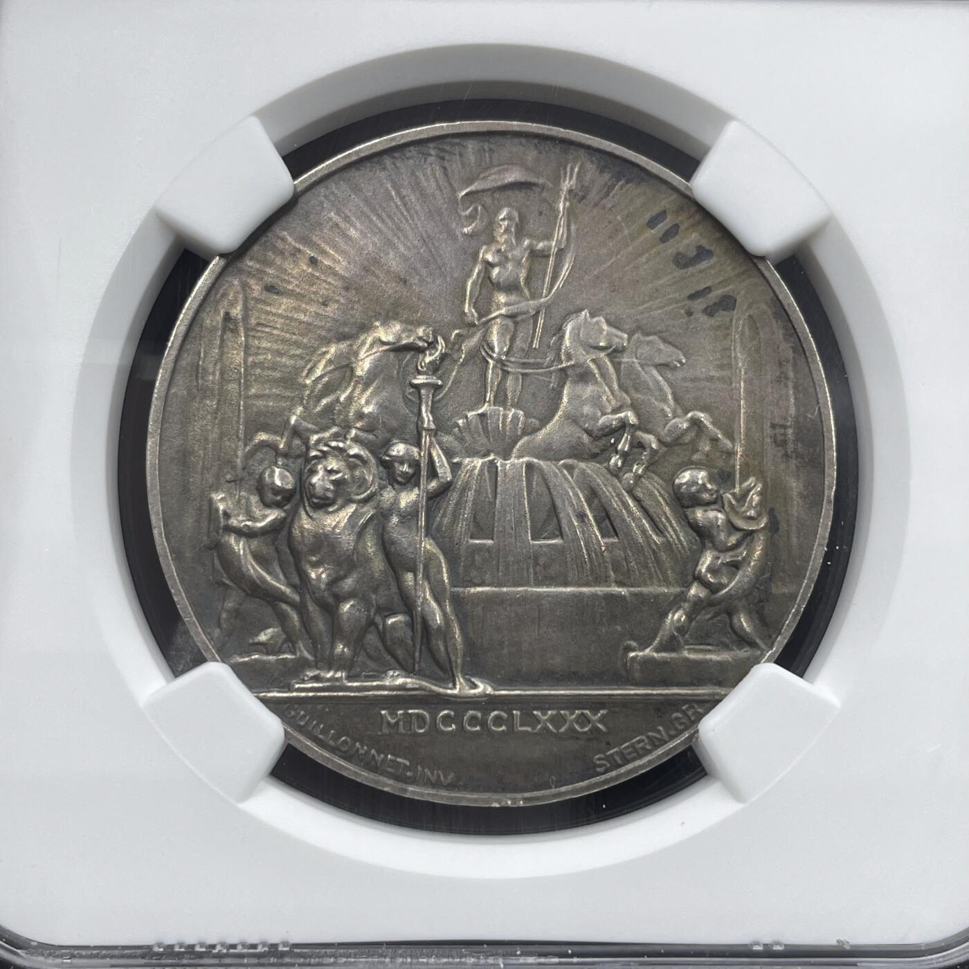 「木头集藏」“冬至雅藏”——章牌精品专场！ 1870年法国里昂水务与清洁协会银章，MS 61 ，直径：35 mm，少见银章，很精致。