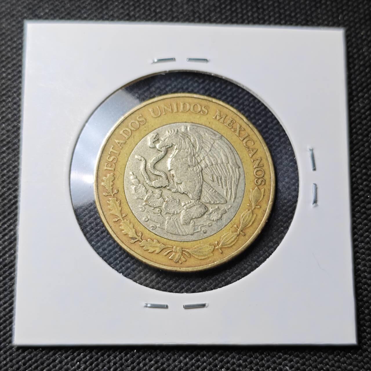 KK钱币收藏小铺 第382期  2月预留时间 周末发货 1998墨西哥10比索 双色币