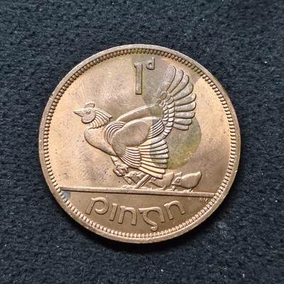 【全场包邮】纯粹捡漏拍486场（免费代拍第23场） - 爱尔兰1968年母鸡1便士大铜币 BU品相