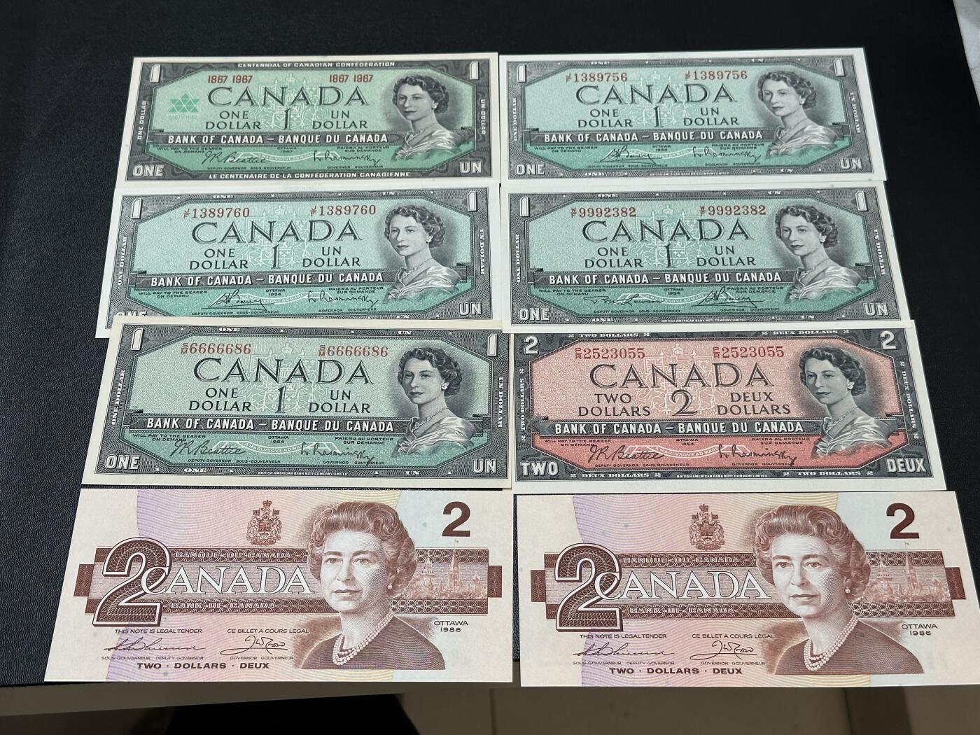 《外钞收藏家》第五百九十五期（优品场）（本平台长期征集拍品、欢迎藏友们联系合作） 加拿大鸟版和风景版小面额 8张一起 1加元不绝 其他全新