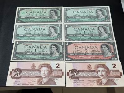 《外钞收藏家》第五百九十五期（优品场）（本平台长期征集拍品、欢迎藏友们联系合作） - 加拿大鸟版和风景版小面额 8张一起 1加元不绝 其他全新