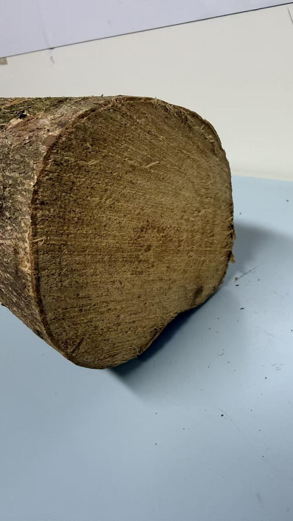 零元拍： S1-2 金丝楠 原木 风水柱 横财（材）带皮， 尺寸：57/15/11CM。抛光后金灿灿满香。最后一图为成品效果。