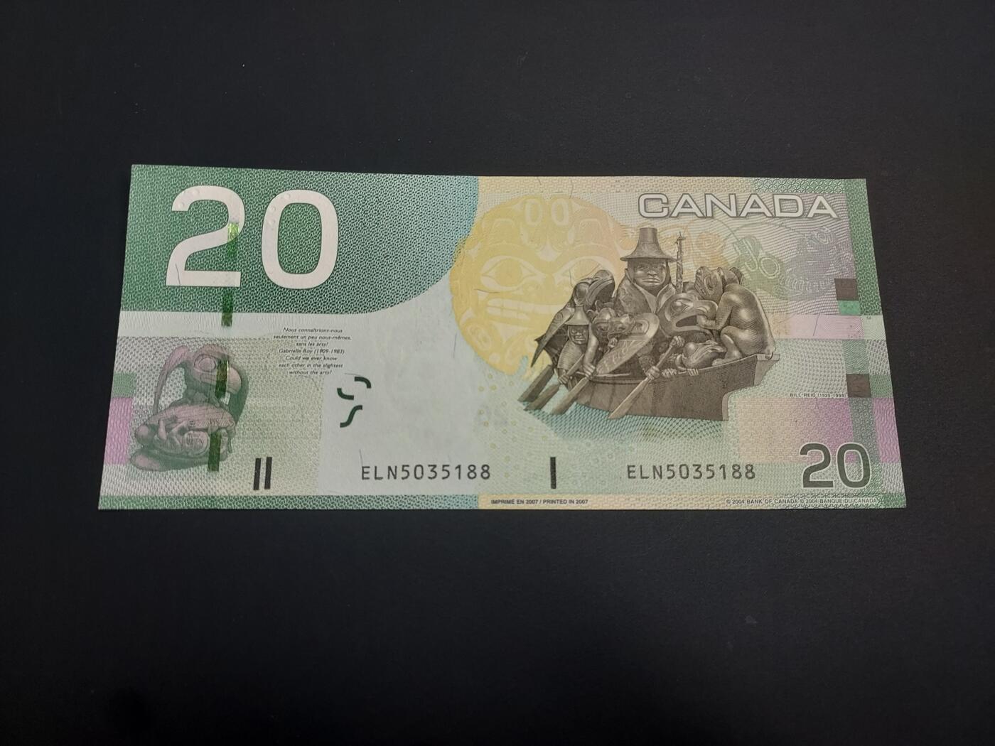 博彦收藏    12月22日 8点 钱币专场 全场包邮 加拿大 女皇20元 UNC 95品