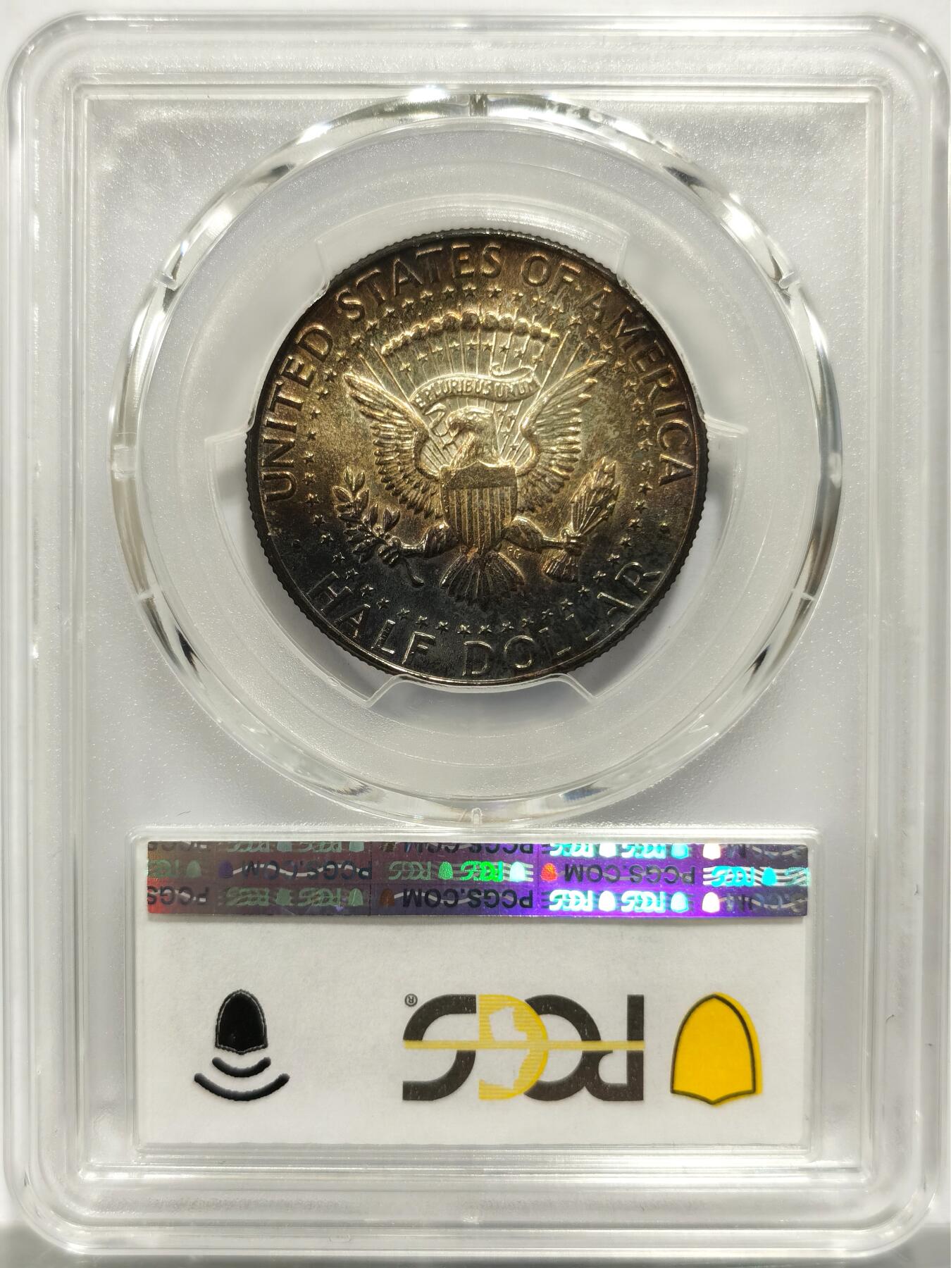 博洋堂世界钱币拍卖第153期（全场包邮） PCGS MS64 美国1964年半美元银币，肯尼迪50美分首年份，双面黑彩，包浆彩好看，带官网高清照片