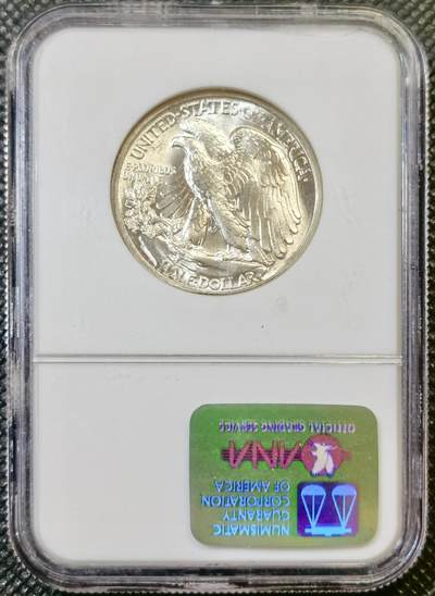 甄臻铺-世界币章拍卖（第44期）精品场拍品征集中，送拍享返佣金等优惠多多 NGC-MS65 1941年美国行走女神半美元，早期高分，小白盒手感超级好