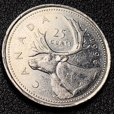 泉币菌-第150场-精品福利场 - 高币值 加拿大1996年1/4加拿大元 伊丽莎白二世 驯鹿 24mm 