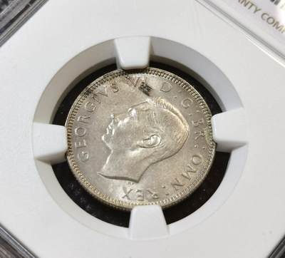 甄臻铺-世界币章拍卖（第44期）精品场拍品征集中，送拍享返佣金等优惠多多 NGC-MS63 英国1938乔治六世先令银币，英格兰版，BU状态好