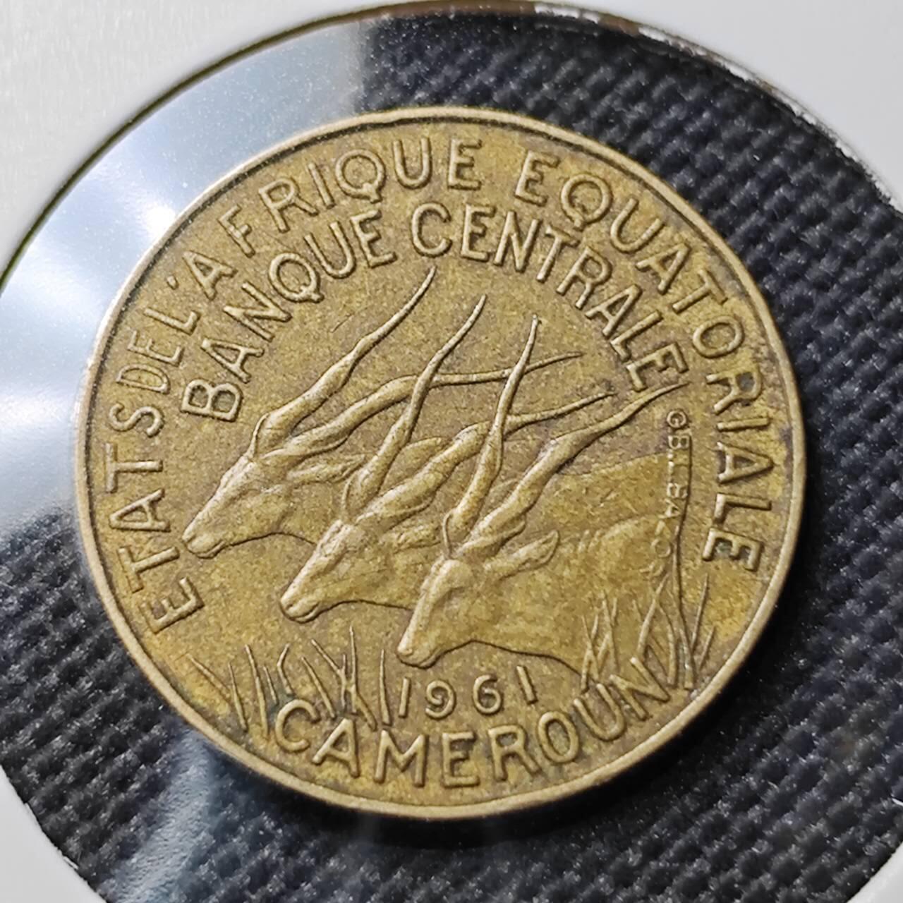 KK钱币收藏小铺 第382期  2月预留时间 周末发货 1961中非5法郎 