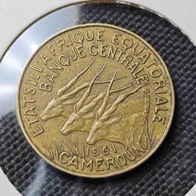 KK钱币收藏小铺 第382期  2月预留时间 周末发货 - 1961中非5法郎 