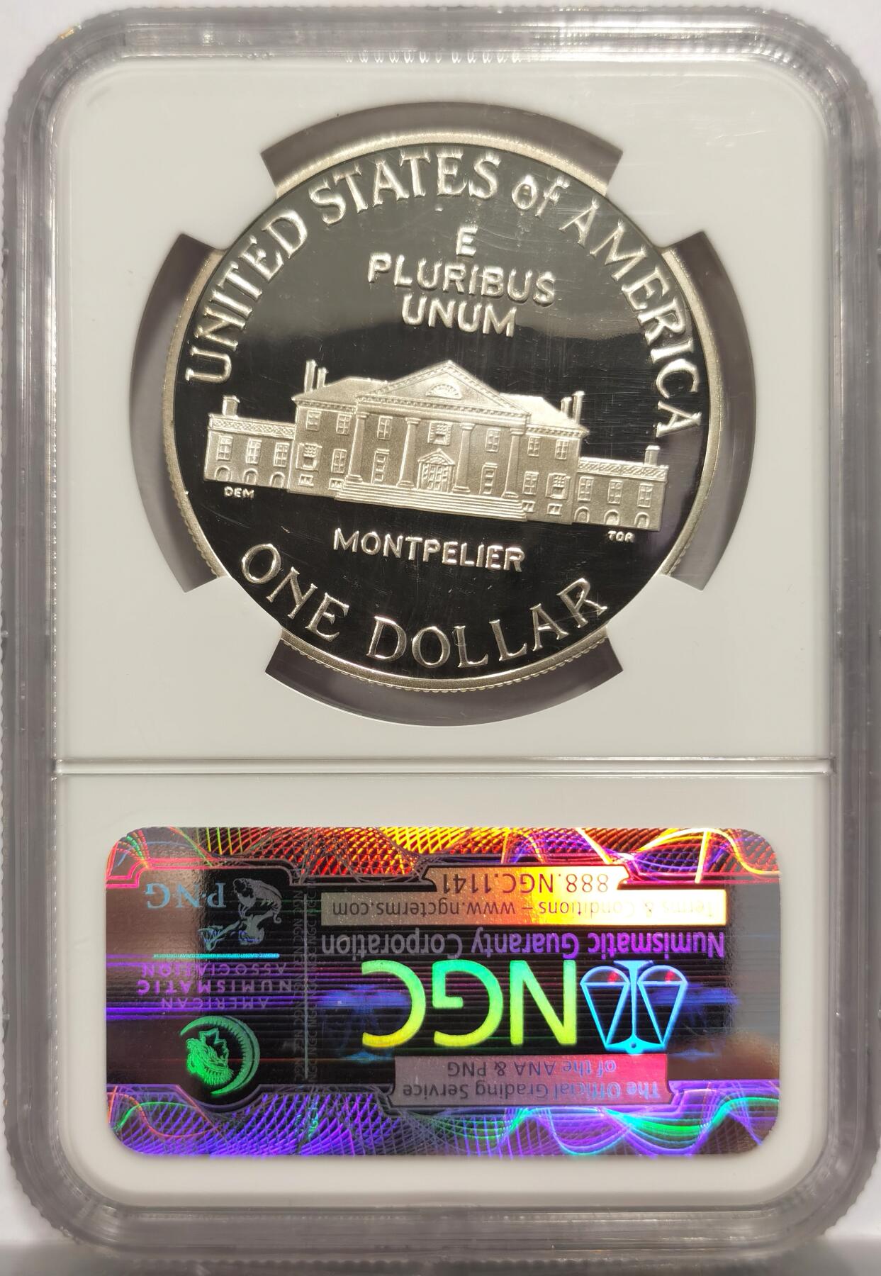 博洋堂世界钱币拍卖第153期（全场包邮） NGC PF69UC 美国1993年纪念詹姆斯总统纪念大银，28克925银，顶级高分！