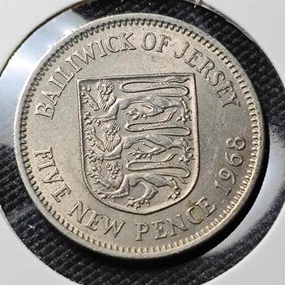 KK钱币收藏小铺 第382期  2月预留时间 周末发货 - 1968泽西岛 5便士