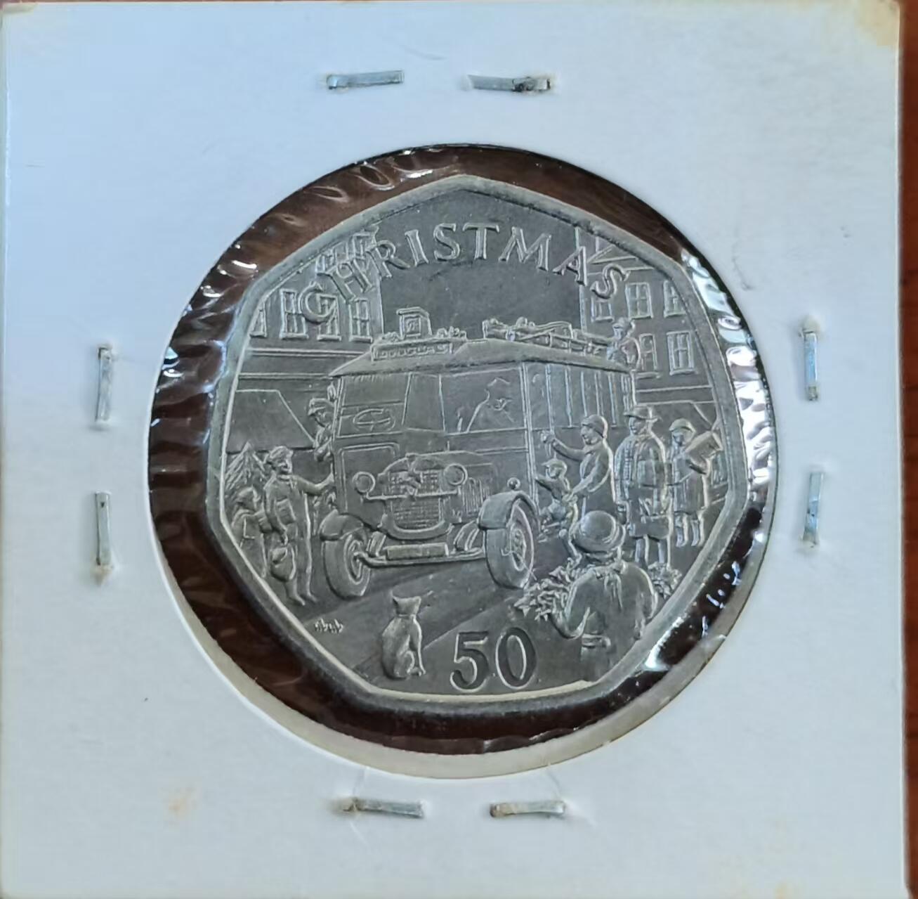 ❤️【币观天下】❤️ 第335期钱币拍卖- 2025.12.19周五晚上6点半场-长期征集拍品 马恩岛1987年圣诞币50便士