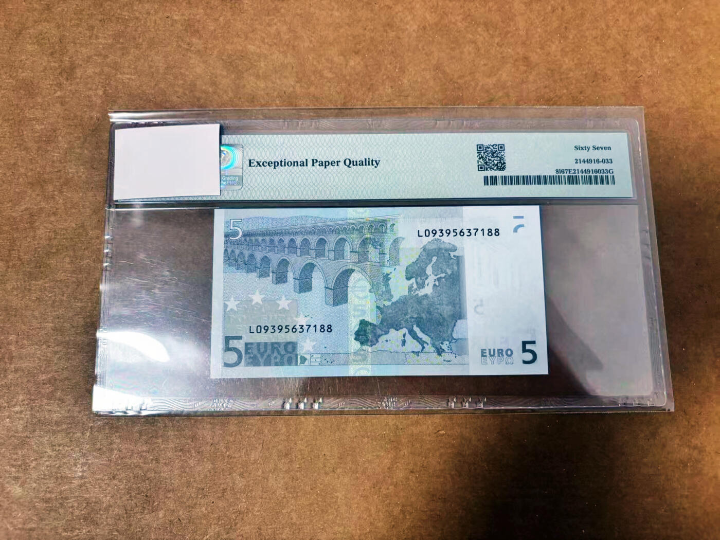 【Blue Auction】世界纸币精拍第764期——18级TOP拍卖/信誉/品质/专业/高效💫 【88尾】欧盟 2002年5欧元 PMG67EPQ 