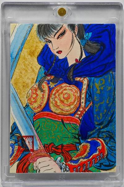 白泽拍卖卡牌手绘专场第30期（白金之夜 跨年大拍） - 2025 权迎东手绘卡 扈三娘  权迎东签题 卡砖封装