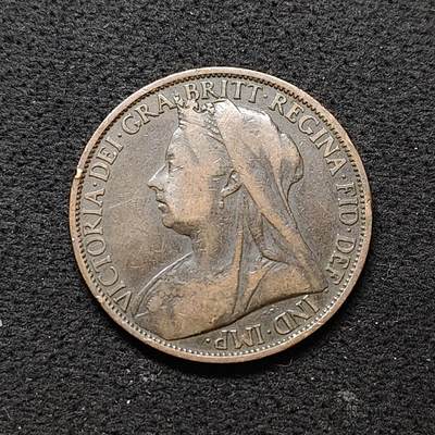 【全场包邮】纯粹捡漏拍486场（免费代拍第23场） - 英国1900年维多利亚女王1便士大铜币