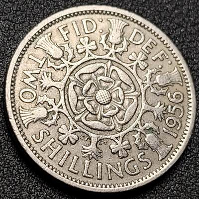 泉币菌-第151场-精品福利场 - 1956英国女王2先令伊丽莎白二世28.3mm 