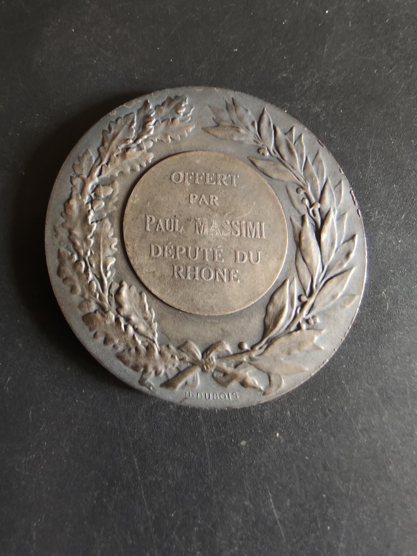 老王徽章第170期 法国自行车运动镀银大铜章     直径50mm    重量56.6g