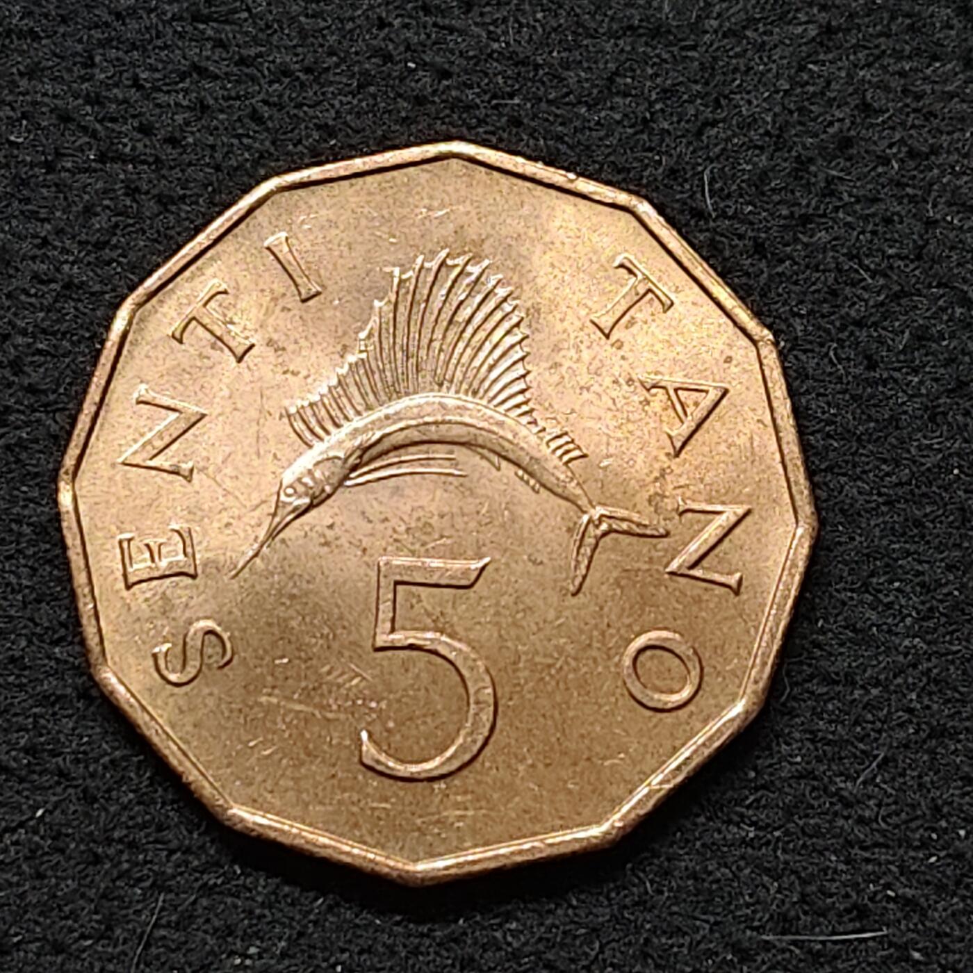 【全场包邮】纯粹捡漏拍486场（免费代拍第23场） 坦桑尼亚1966年5塔诺铜币 BU品相