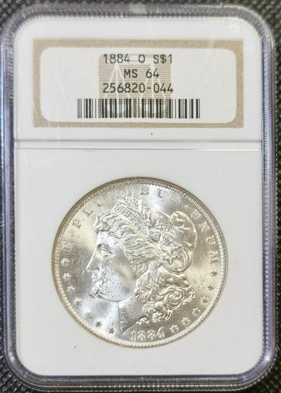 甄臻铺-世界币章拍卖（第44期）精品场拍品征集中，送拍享返佣金等优惠多多 - NGC-MS64 1884年O版美国摩根，币面干净整洁，小白盒手感好