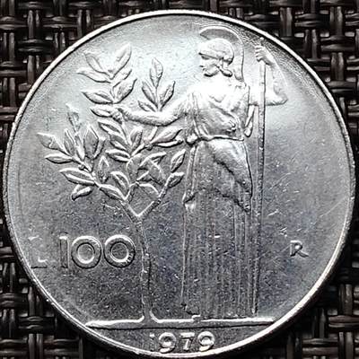 布加迪🐬～世界钱币(上海)🌾第 265 期 /  各国套币和散币 - 意大利🇮🇹 1977年 100里拉 ～L～C18