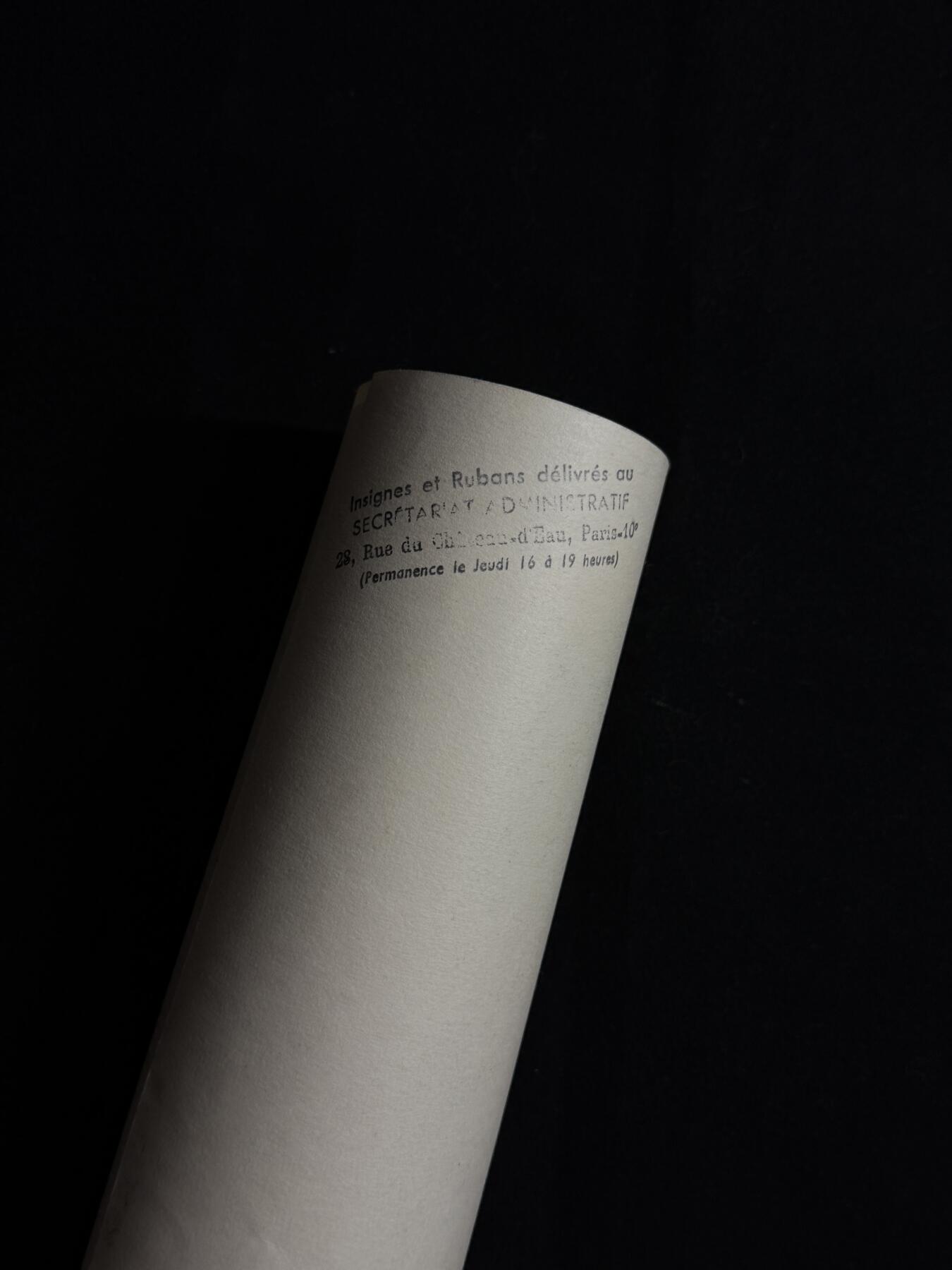 欢庆元旦！戎马世界章牌大赏第109期元旦大拍 法国鼓励协会三级骑士级荣誉勋章证书，1955年授予Lucien Mayriller