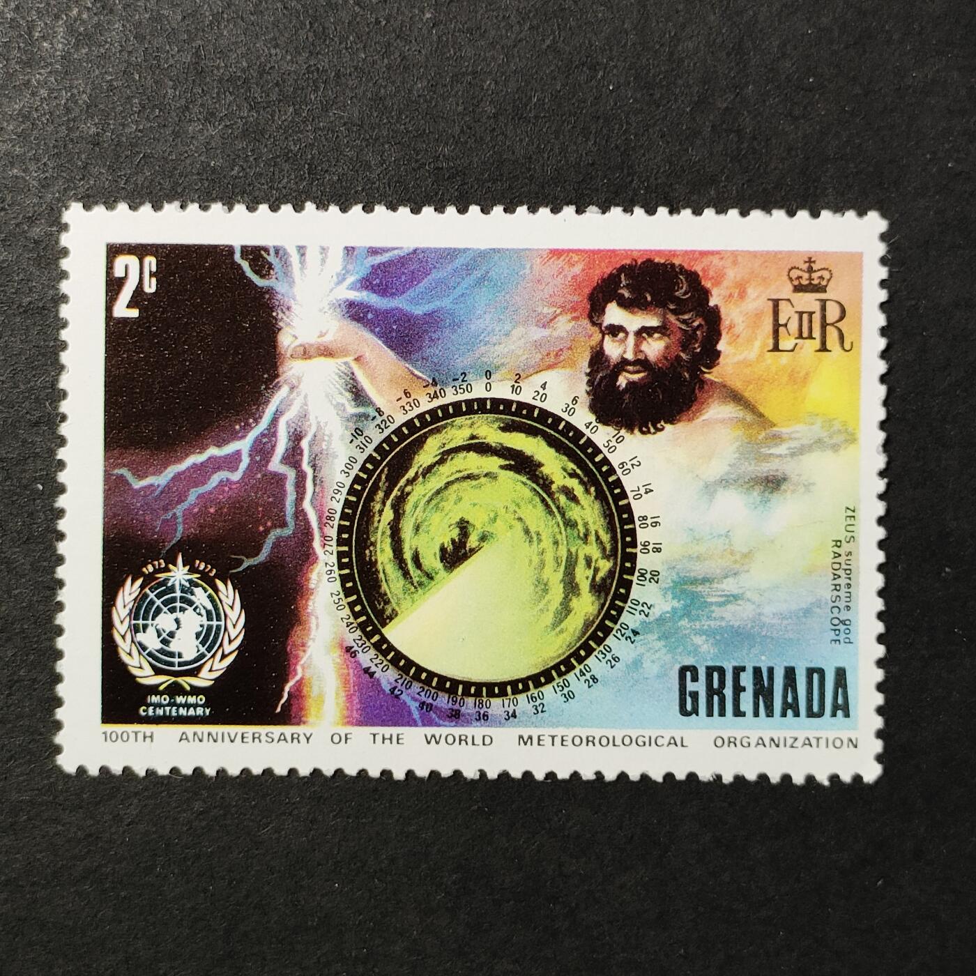 ↓君缘收藏684期☞钱币邮品↓无佣金、可寄存、满30元包邮  英属格林纳达邮票，1973年世界气象组织百年纪念邮票