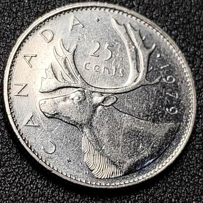 泉币菌-第150场-精品福利场 - 高币值 加拿大1979年1/4加拿大元 伊丽莎白二世 驯鹿 24mm 