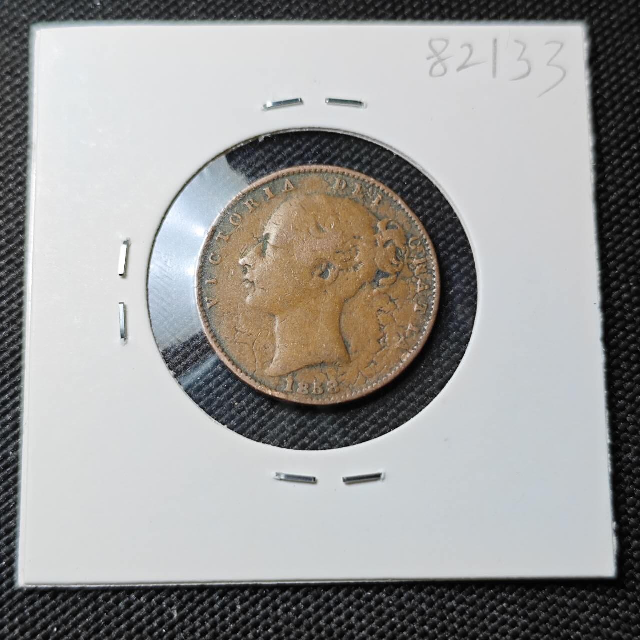 KK钱币收藏小铺 第382期  2月预留时间 周末发货 1858英国1/2便士