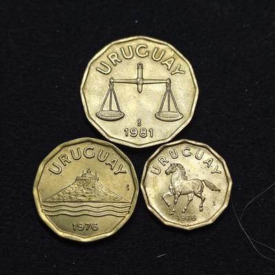 【全场包邮】纯粹捡漏拍486场（免费代拍第23场） - 乌拉圭各年份3枚套币 BU品相