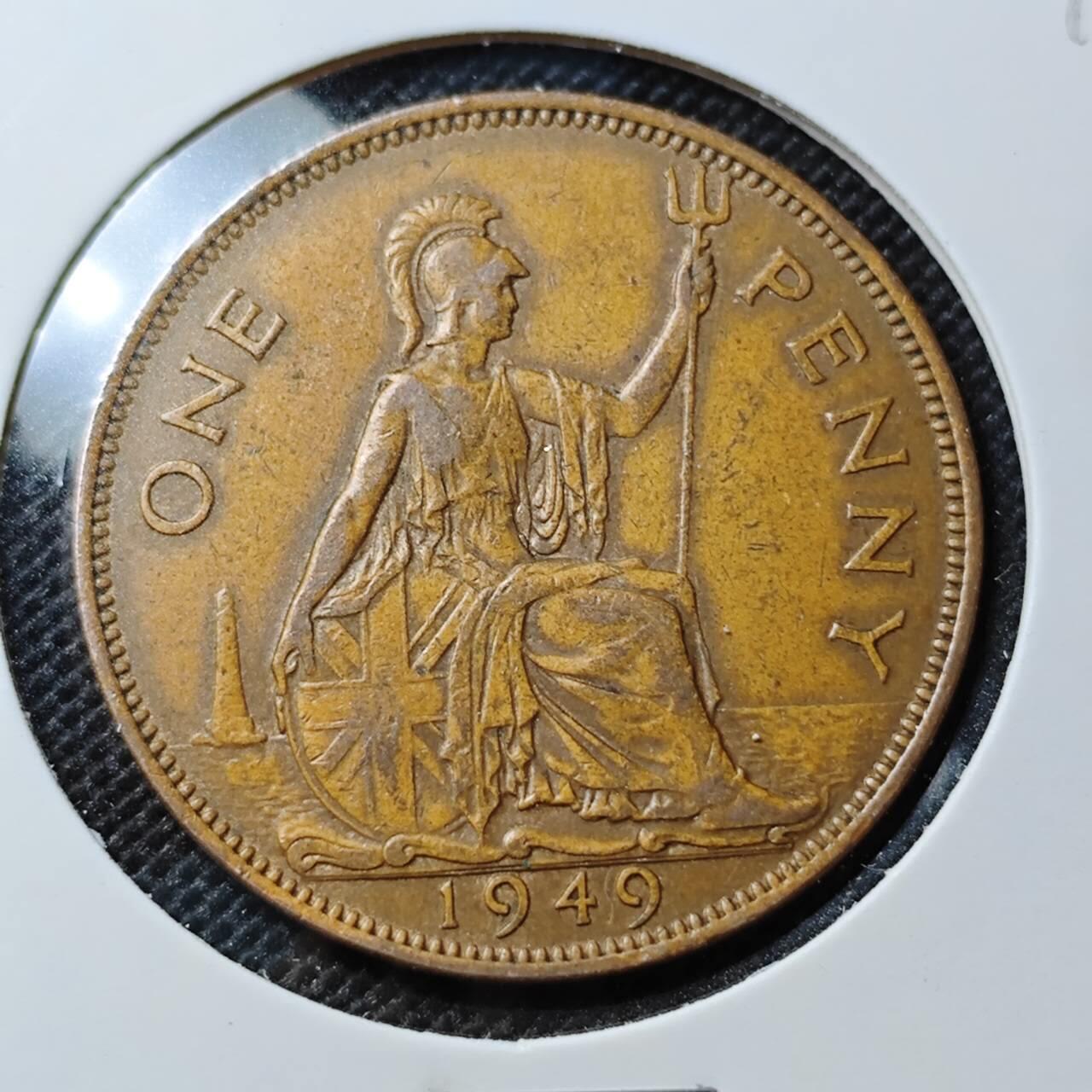 KK钱币收藏小铺 第382期  2月预留时间 周末发货 1949英国1便士 铜币