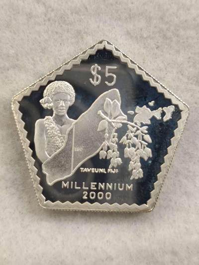 G&W世界散币，银币处理专场（第39场） - 斐济1999年5元  银币 千禧年