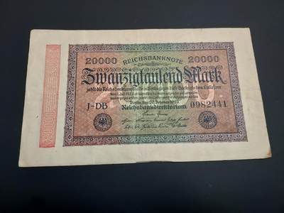 博彦收藏    12月22日 8点 钱币专场 全场包邮 - 1923 德国20000马克 流通好品