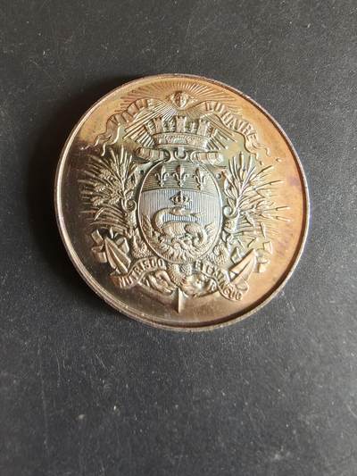 老王徽章第170期 - 法国勒阿弗尔市大银章     950银     直径40mm    重量31.8g