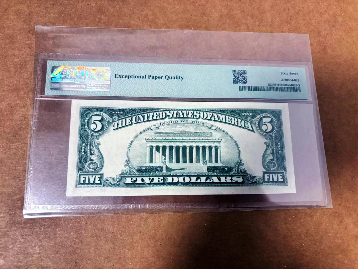 【Blue Auction】世界纸币精拍第764期——18级TOP拍卖/信誉/品质/专业/高效💫 【AA】美国 1963年5美金 PMG67EPQ 