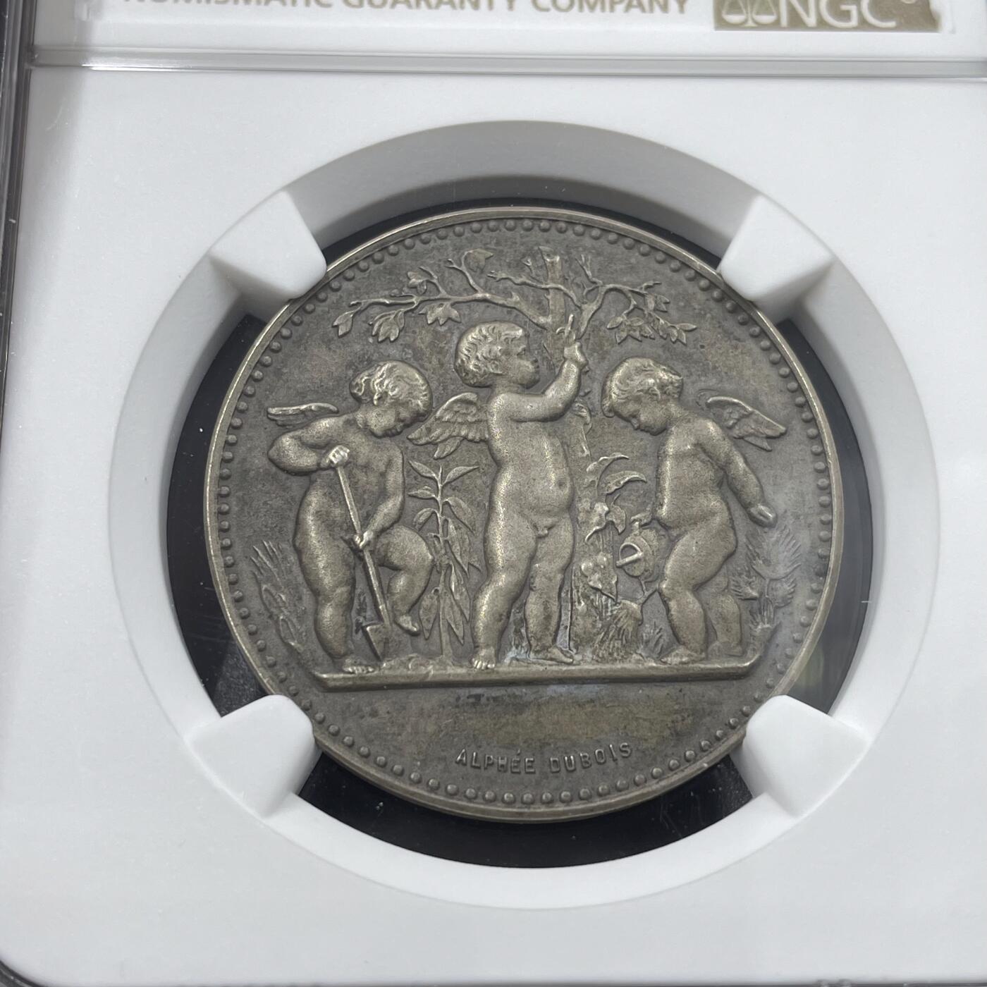 「木头集藏」“冬至雅藏”——章牌精品专场！ A.Dubois～法国园艺协会银奖章，MS 62，直径：32 mm，名家作品，品相不错。