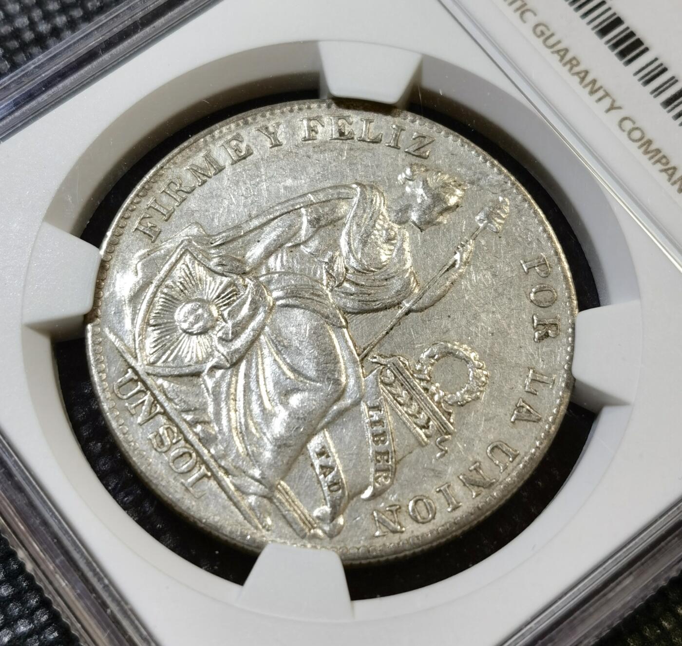 甄臻铺-世界币章拍卖（第44期）精品场拍品征集中，送拍享返佣金等优惠多多 NGC-AU55 1934年秘鲁索尔银币