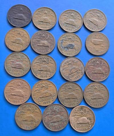 外国优质老铜币高银银币，周六九点倒数截拍，满百包邮，持续收拍 - 墨西哥1944年-1970年20分19枚