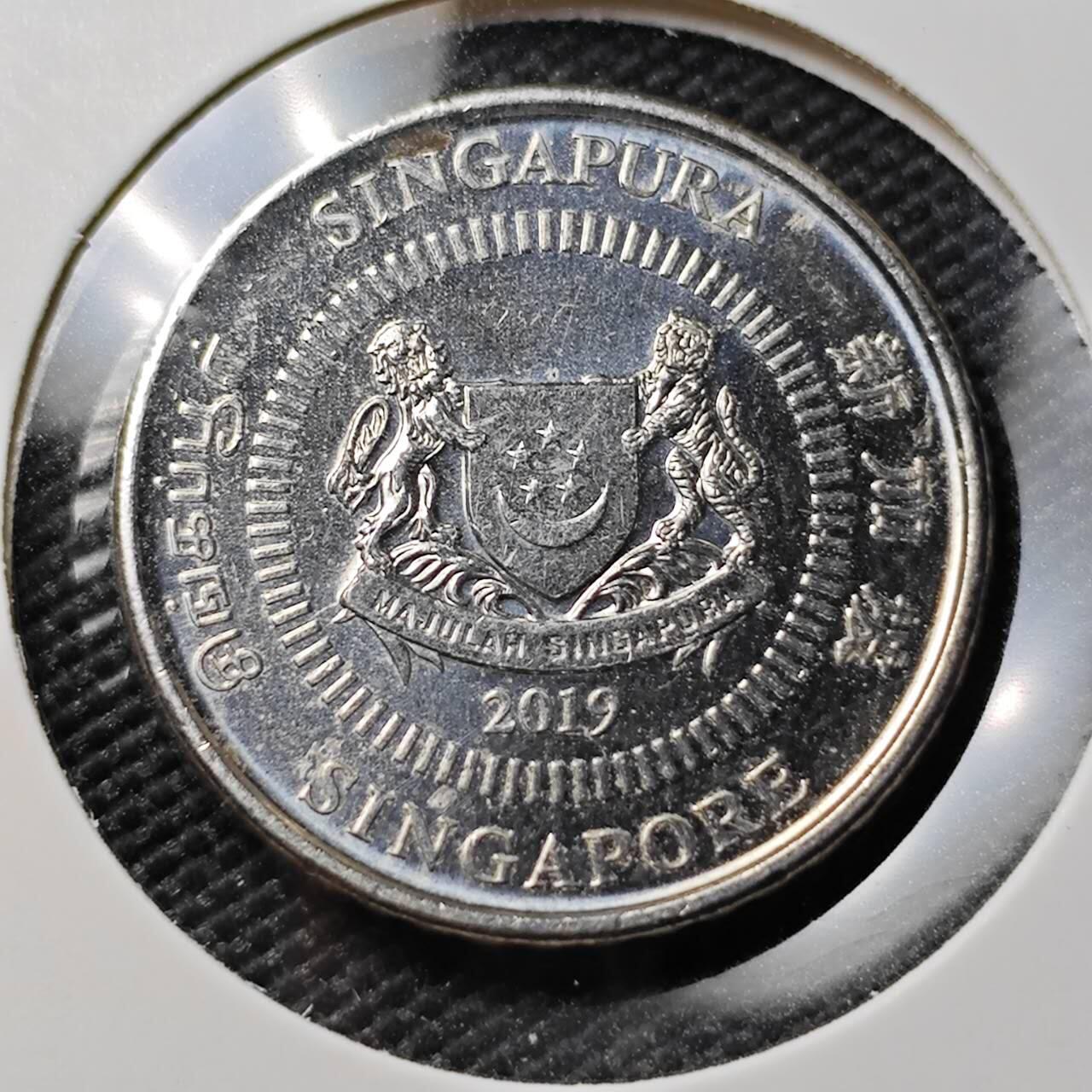 KK钱币收藏小铺 第382期  2月预留时间 周末发货  2019新加坡50分 