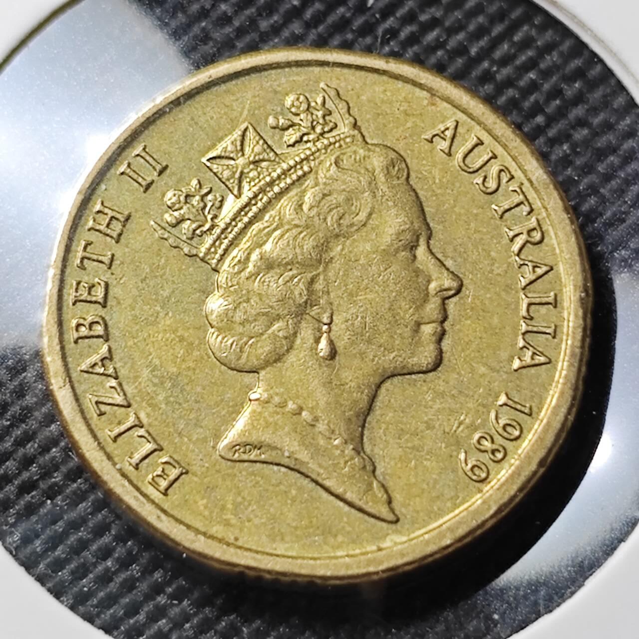 KK钱币收藏小铺 第382期  2月预留时间 周末发货  1989澳大利亚土著人2元