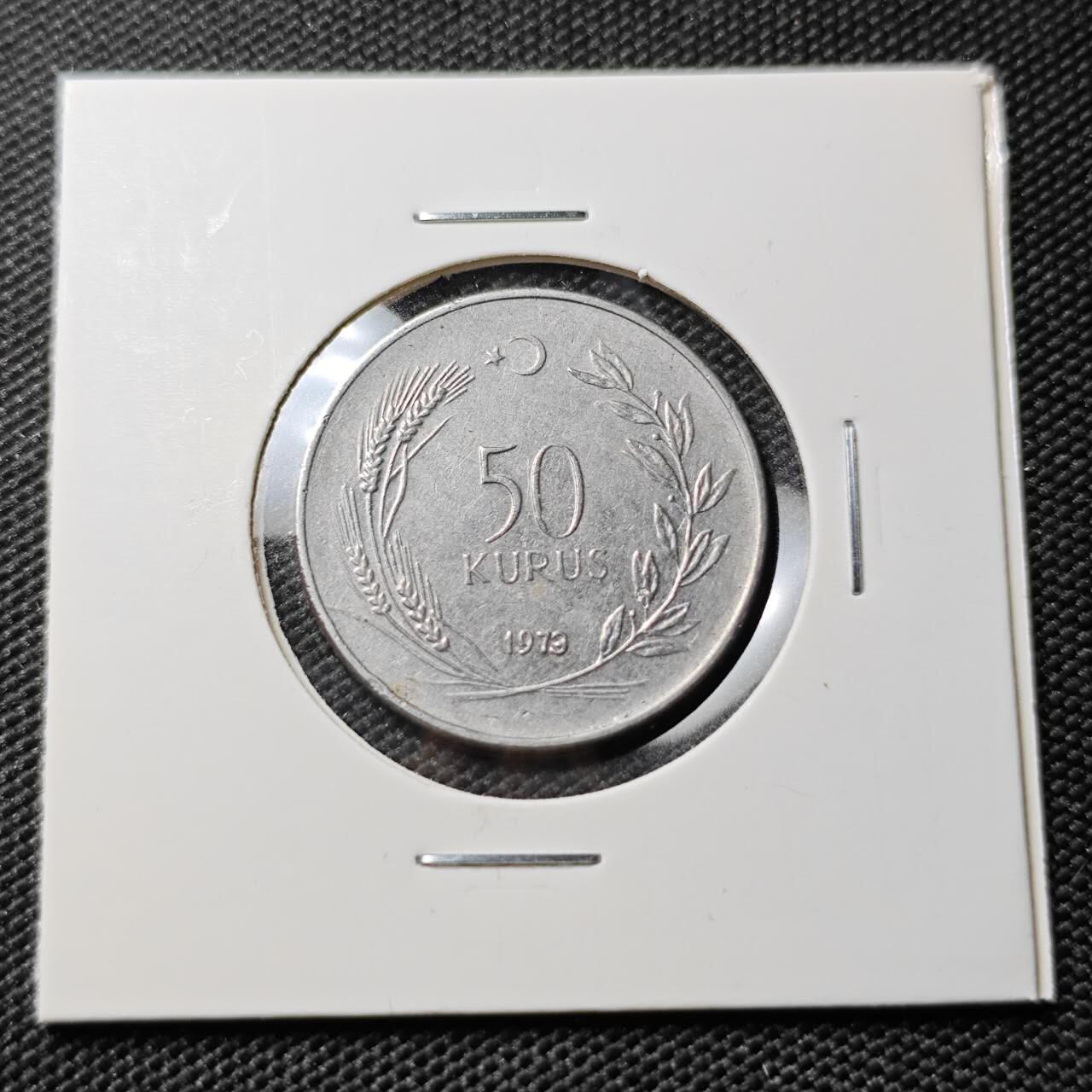 KK钱币收藏小铺 第382期  2月预留时间 周末发货 1973土耳其50库鲁 披纱女士