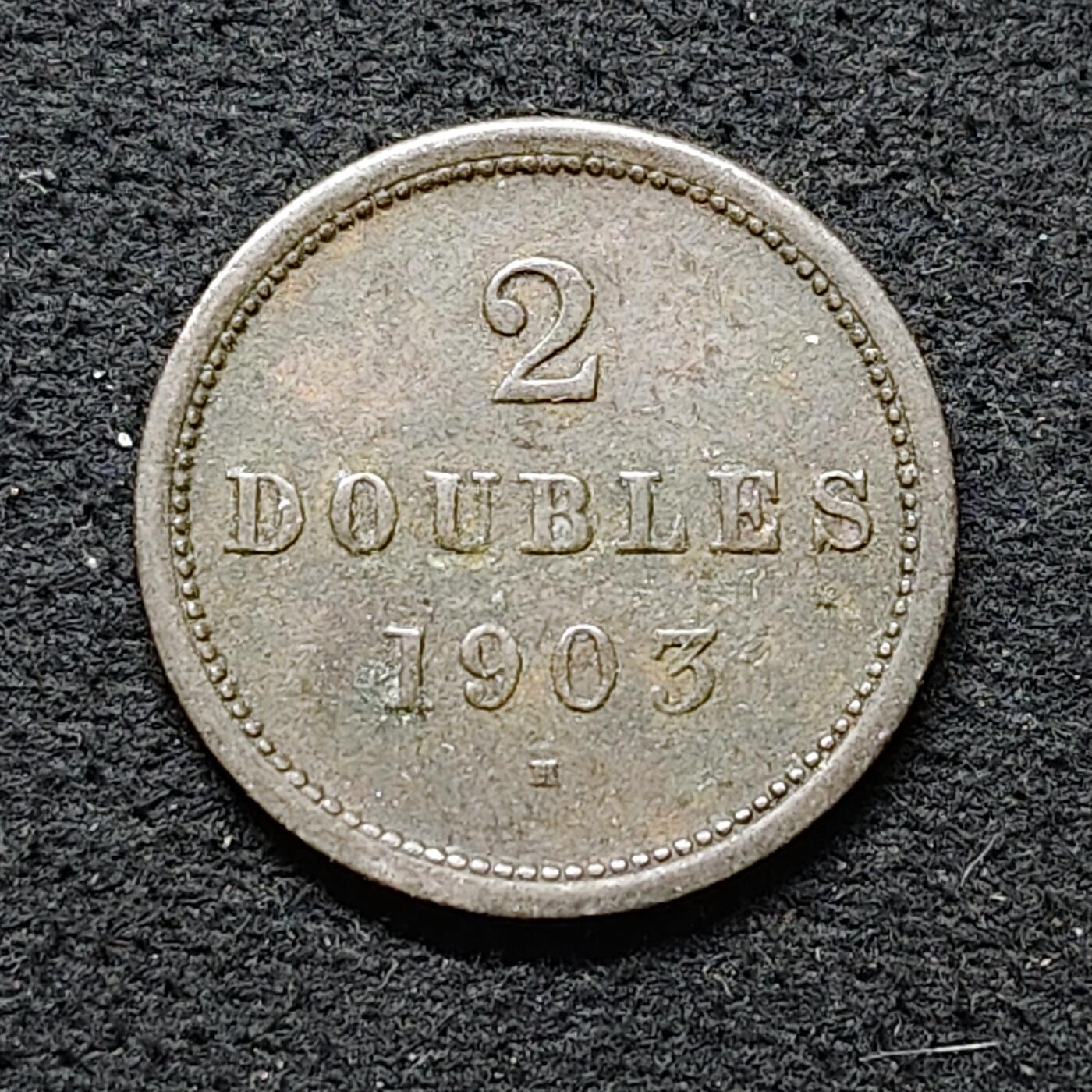 【全场包邮】纯粹捡漏拍486场（免费代拍第23场） 根西1903年H版2道布铜币