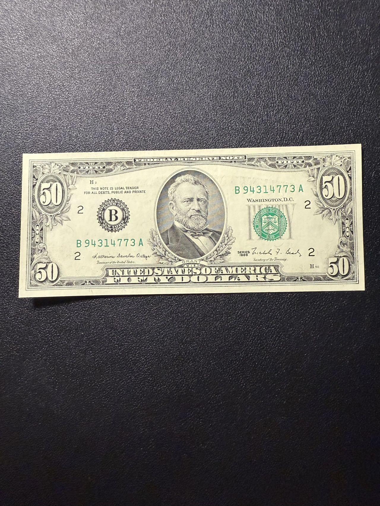 第14期 库存低价起拍 美国1988年小头50 全新unc