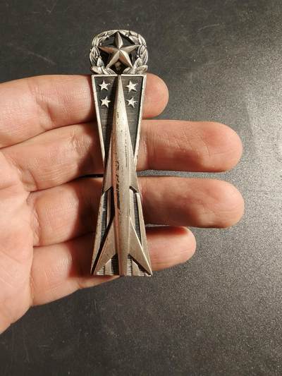 老王徽章第170期 - 美国导弹操作手高级技能章    3英寸   925银    23.7g    名厂Antaya造