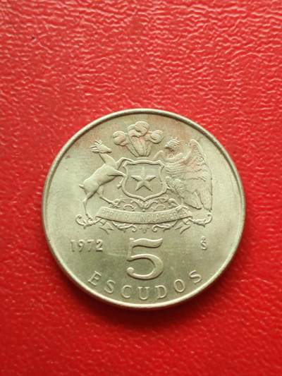 【云涧收藏】第八十四场 - 少见智利1972年铜镍版5埃斯库多
