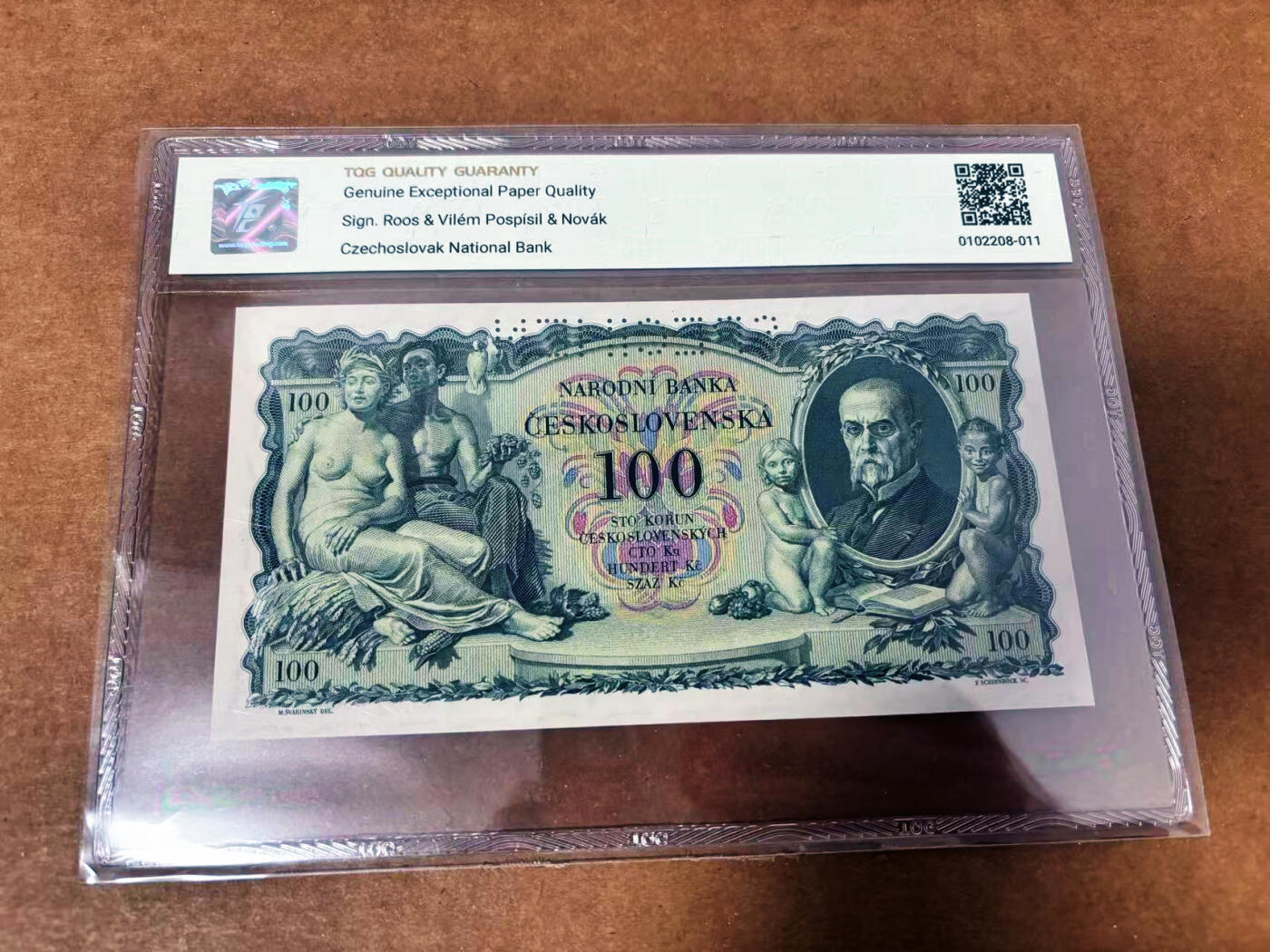 【Blue Auction】世界纸币精拍第764期——18级TOP拍卖/信誉/品质/专业/高效💫 【样钞】捷斯 1931年100克朗 裸女 ACG66EPQ 